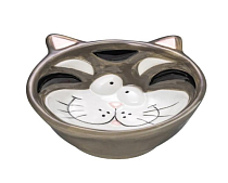 Миска для корма "Котик" 250мл 15х13х4,5см, цв.серый