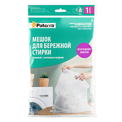 "PATERRA" Мешок для стирки белья на завязке 50х70см, цв.белый