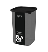 "Black" Банка для хранения 1,2л, квадрат. с гибкой крышкой, цв.черный