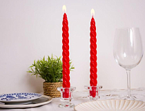 Набор свечей витых 2шт, 24,5см, клубника