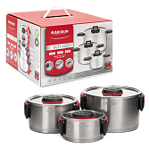 "Attribute" Набор кастрюль "Royal" 6пр. (6,2л+3,4л+1,6л)