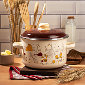 "Appetite"Подворье" Кастрюля эмалированная 4л