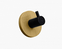 Крючок самоклеящийся 4,8х4,8х3см, бамбук, цв.черный