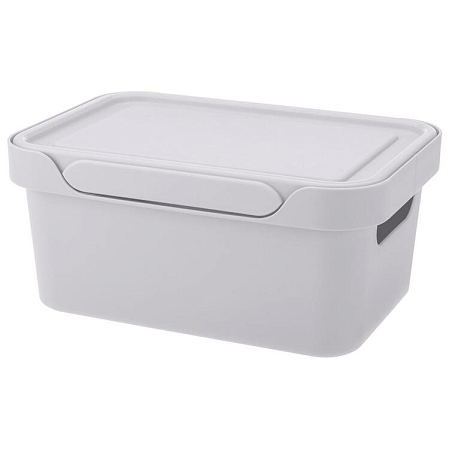 Корзина для хранения с крышкой «Luxe» 12л, 38х27,6х14см, цв.светло-серый Корзина для хранения с крышкой «Luxe» 12л, 38х27,6х14см, цв.светло-серый