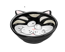 Миска для корма "Котик" 250мл 15х13х4,5см, цв.черный