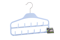 "Soft touch" Вешалка пластик. для ремней, сумок и акс. 35x0,8x27см, цв.голубой