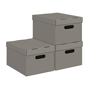 "VALIANT" Набор коробов "Однотон" 3шт, 25х33х18,5см