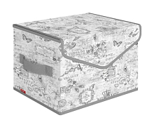 "VALIANT" VINTAGE GREY Короб стеллажный с крышкой на магните 30х25х20см