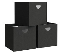 "VALIANT" CLASSIC GREY Набор коробов стеллажных 3шт, 28х28х27см, цв.черный