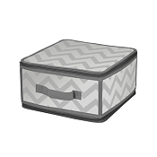 Короб складной на молнии "Зигзаг" 30х28х15см, цв.серый