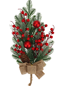 Ветка декоративная "Хвоя с ягодами" 45см