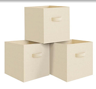 "VALIANT" BASIC Набор коробов стеллажных без крышки 3шт, 27х28х28см, цв.беж.