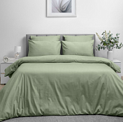 "Волшебная ночь" Комплект постельного белья "Smoke Green" евро, 50х70см страйп