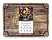 "COMPOSE EAT" Surface"Доска для сервировки и нарезки 24х18х0,4см, цв.дуб мореный