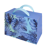 Пакет-коробка "Голубые джунгли" 15х11х9см