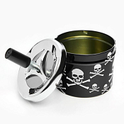 Пепельница "Череп" 9х12см, цв.черный