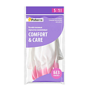 "PATERRA" Перчатки хозяйственные "Comfort&Care" размер S, цв.белый