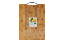 Доска разделочная 38x28x1,8, бамбук, прямоуг. с метал. ручкой