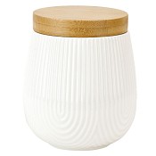 "Naturel" Банка для сыпучих продуктов 10х10х12,5см 600мл с бамбуковой крышкой