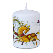 Свеча пеньковая "Лошадки на санях"