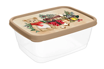 "Игрушки" Контейнер пластик 0,85л прям цв.бежевый