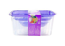 "SMART SHEFF" Набор контейнеров паровыпускным клапаном пластик 5шт. 0,23л; 0,49л; 0,66л; 1,1л; 2,1