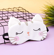 Маска для сна "Sleeping cat" 12х19см, цв.белый