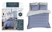 "Mona Liza" Комплект постельного белья "Actual" 2сп, цв.синий-серый, 50х70см, сатин