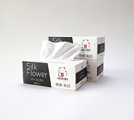 "INSHIRO"SilkFlower" Салфетки бумажные двухслойные "Japan" 250шт., цв.черно-белый