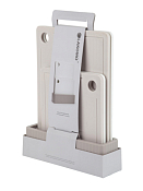 Набор разделочных досок 4шт. 24х20см, 34х24см, пласт., прямоуг., на подставке, цв.белый