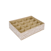 Короб-органайзер "Листья" 16 секций, 35х27х9см, цв.бежевый