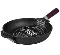 "MYRON COOK" Сковорода чугунная 26см глубокая h 5,5см, дерев.ручка