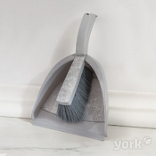 "YORK" Набор "Style Loft" щетка-сметка с совком 23,8х33х10,3см, цв.серый камень