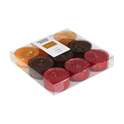 "Tealight" Набор свечей-таблеток (9шт) Манго, шоколад, клюква 10х10х2,5см