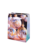 Пакет бумажный "Новогодние шары"14х11х6см