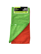 Набор салфеток из микрофибры 2шт, 40х40см, цв.красный, зеленый