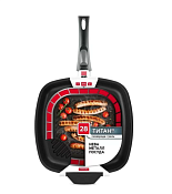 "Титан" Сковорода-гриль литая 28х28см, h 6см со с/р