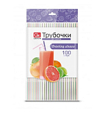 "GRIFON" Набор трубочек 100шт. 21см, цв.микс
