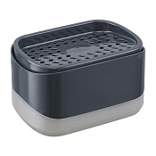 "Smart Solutions" Nori" Диспенсер для мыла с подставкой для губки 350мл цв. темно-серый