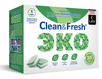 "Clean&Fresh"ЭКО" Таблетки для ПММ водорастворимая пленка 30шт.