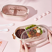 Ланч-бокс "Smiling" 24,5х14х7,5см, цв.розовый