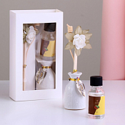 Набор подарочный "Ваза с цветком": аромамасло, ваза, цветок "Кофе"