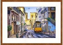 Картина "Трамвай в Лиссабоне" 50х70см