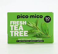 "Pico Mico" Матирующие салфетки с экстрактом зеленого чая 50шт.