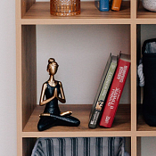 Фигурка "Йога Лотос 2" 13,5х9х19,5см, цв.черно-золотой