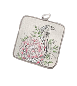 Прихватка "Кобра в цветах" 18х18см