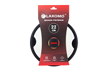 "LAKOMO" Крышка стекл. 22см с силикон. ободком, плоская