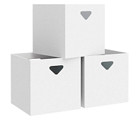 "VALIANT" CLASSIC GREY Набор коробов стеллажных 3шт, 28х28х27см, цв.белый