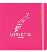 Скетчбук "Colorful Pink" 20х20см, 72л, крафтовая/цветная бумага
