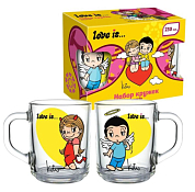 Набор кружек "Love is" 2шт, 230мл, цв.оранж.
